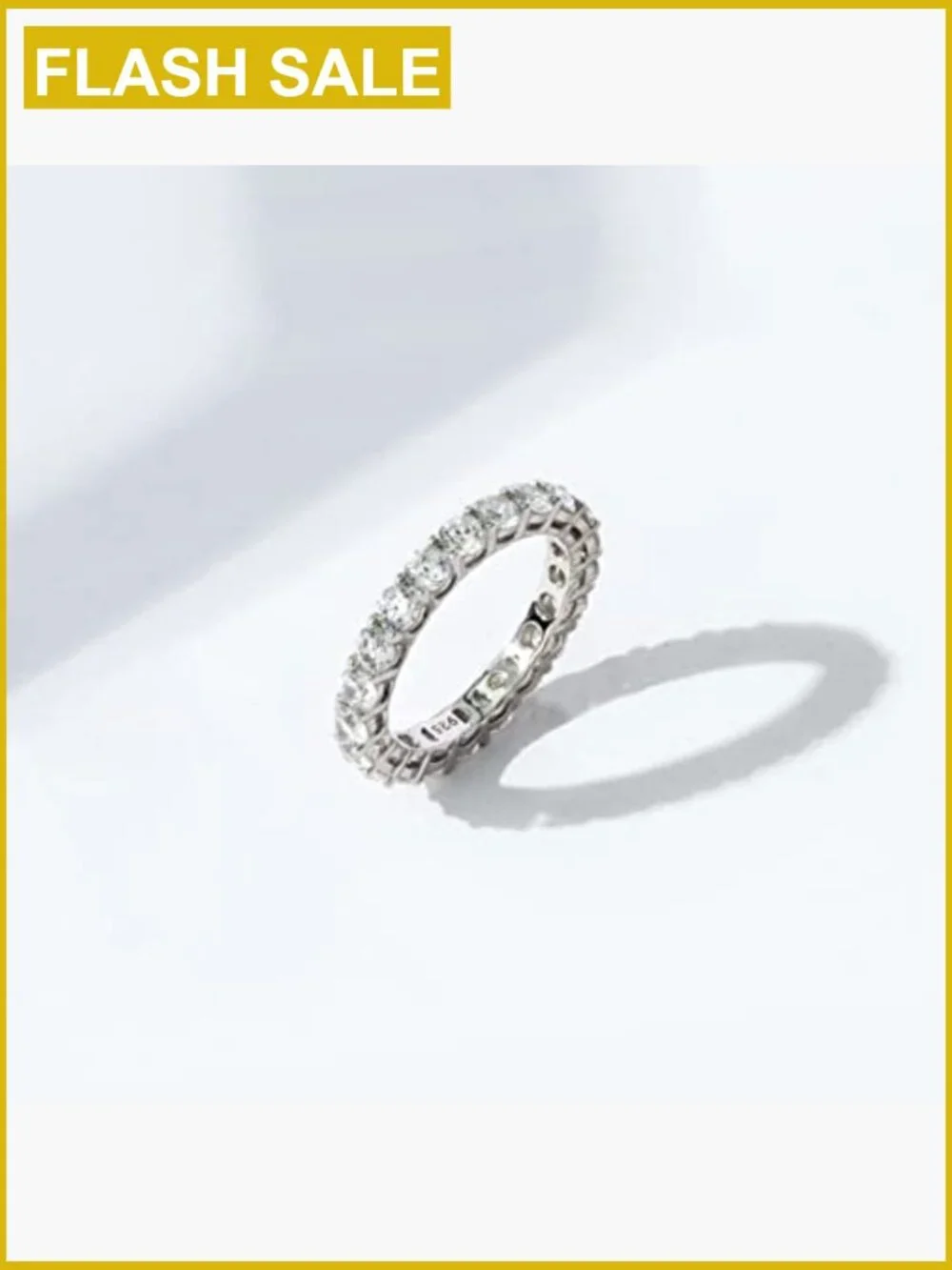Sterling Silver Cubic Zirconia Eternity Band Ring Size 7 2ct